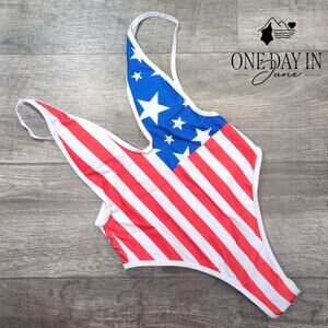 AllureLove Deep V Thong One Piece Swimsuit Size S